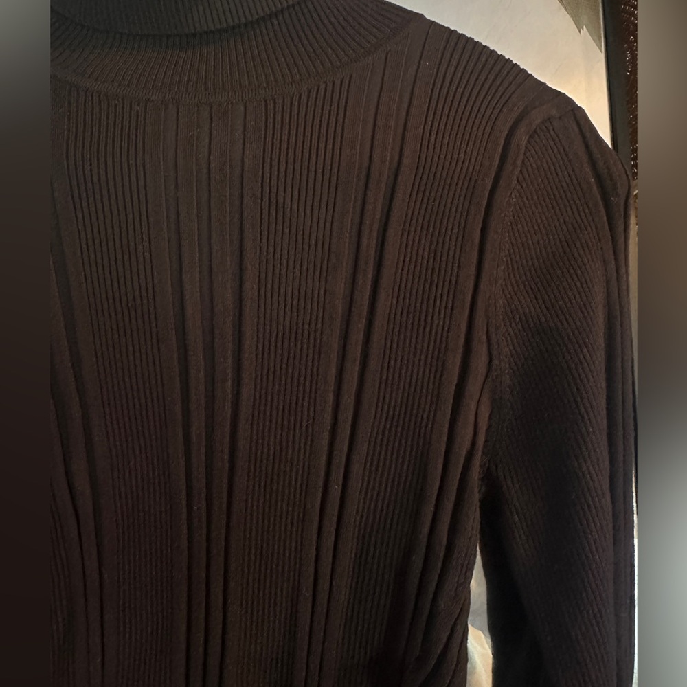 NWT White House Black Market Ribbed Black Turtleneck Sweater - Picture 3 of 10